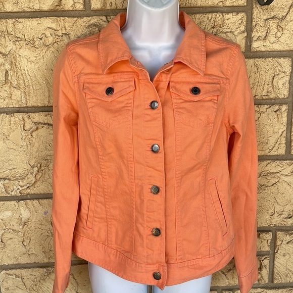 Relativity salmon, button up jacket, stretchy size small - Picture 1 of 7